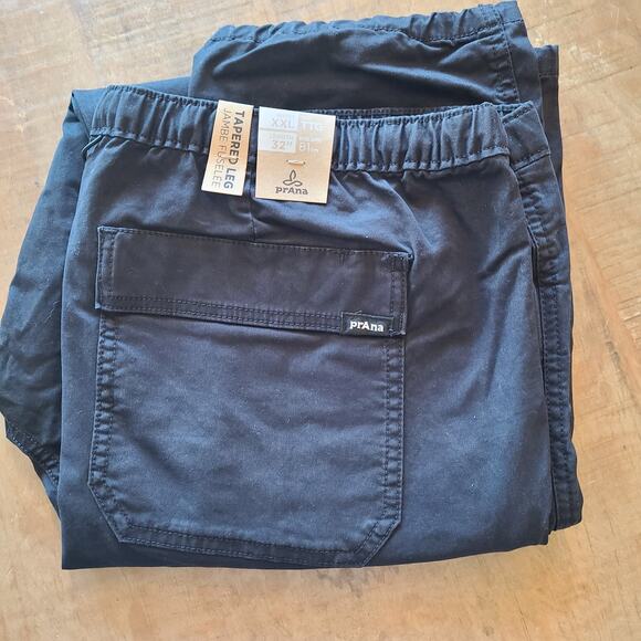 prAna High Rock Men’s Pants Tapered Leg Black Size XXL Inseam 33” Organic Cotton - Picture 2 of 5
